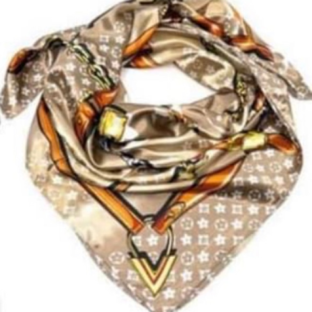 Silk Square Scarf (Beige)